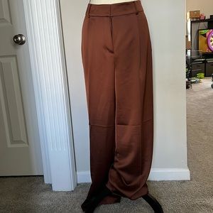 Brown Satin Trouser Pants